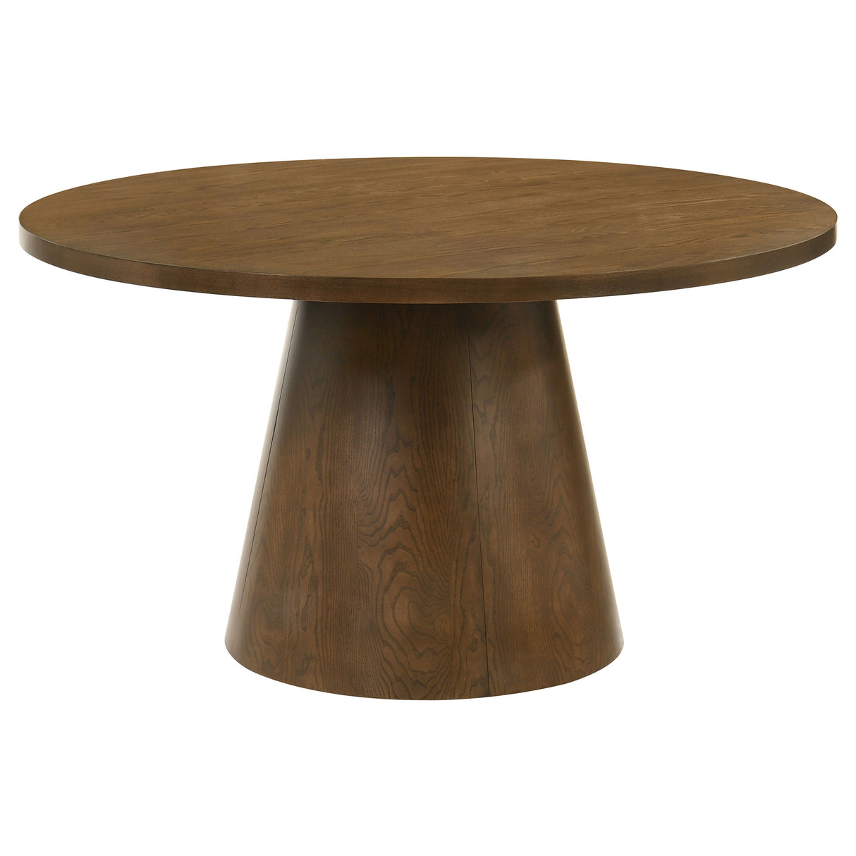 Franklin 54-Inch Round Wood Pedestal Dining Table Dark Brown