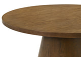 Franklin 54-Inch Round Wood Pedestal Dining Table Dark Brown