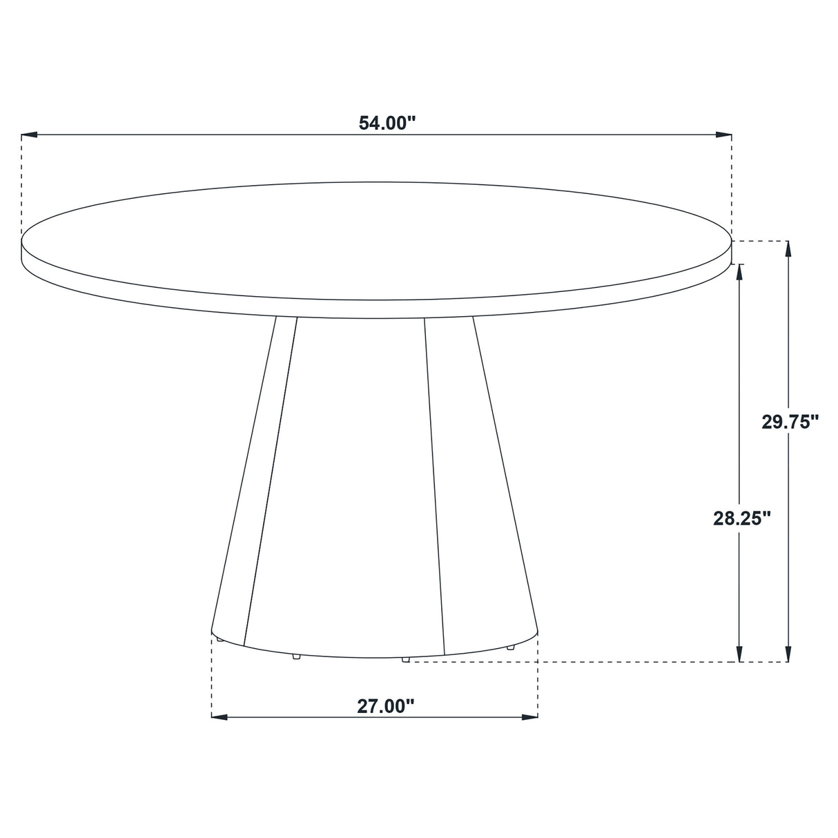 Franklin 54-Inch Round Wood Pedestal Dining Table Dark Brown