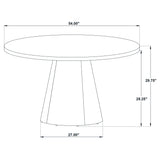 Franklin 54-Inch Round Wood Pedestal Dining Table Dark Brown