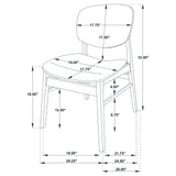 Benford Dining Side Chair Wood Seat Dark Brown (Set of 2)