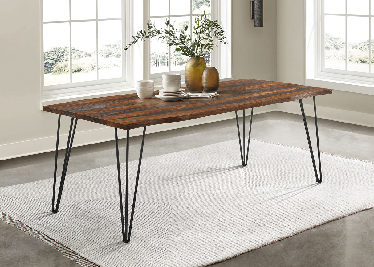 Neve 80-Inch Live Edge Dining Table Grey Sheesham