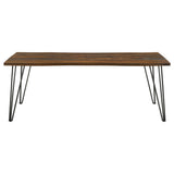Neve 80-Inch Live Edge Dining Table Grey Sheesham
