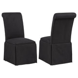 Shawna Upholstered Skirted Side Chair Black - Set of 2