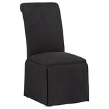 Shawna Upholstered Skirted Side Chair Black - Set of 2