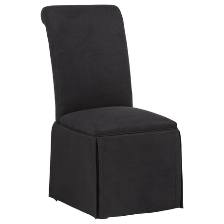 Shawna Upholstered Skirted Side Chair Black - Set of 2