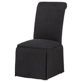 Shawna Upholstered Skirted Side Chair Black - Set of 2