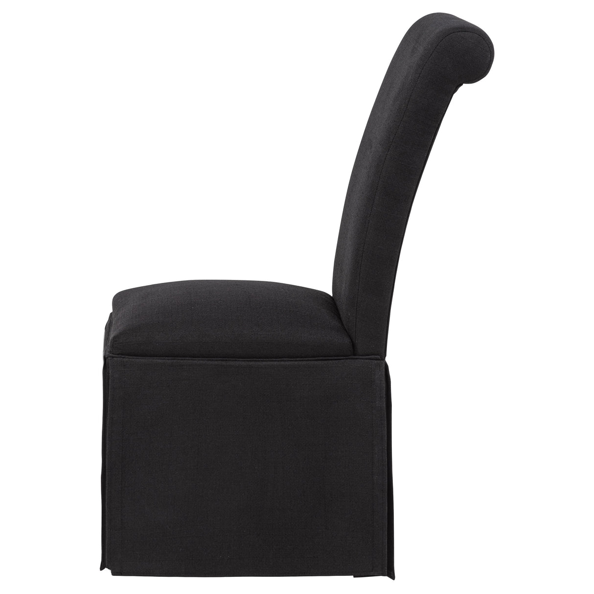 Shawna Upholstered Skirted Side Chair Black - Set of 2