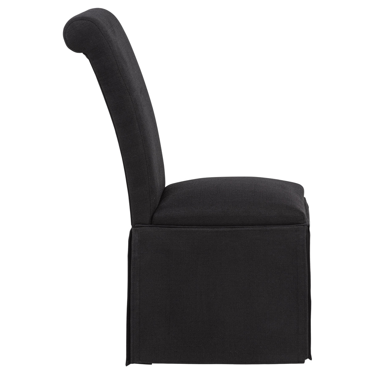 Shawna Upholstered Skirted Side Chair Black - Set of 2