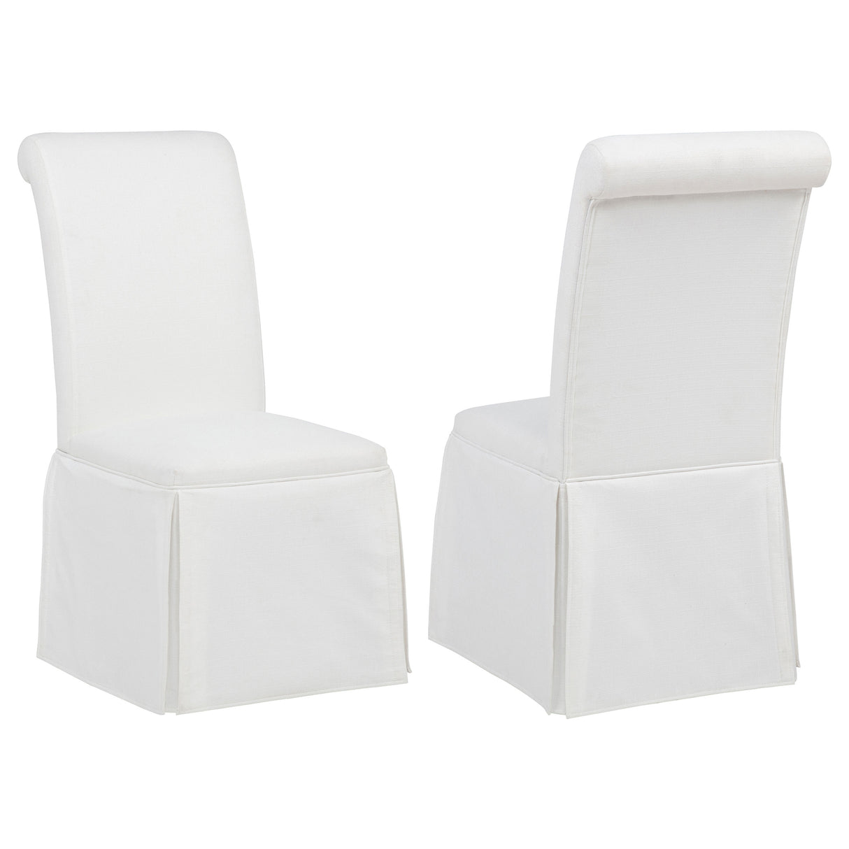 Shawna White Upholstered Skirted Side Chair, Set of 2