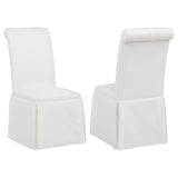 Shawna White Upholstered Skirted Side Chair, Set of 2