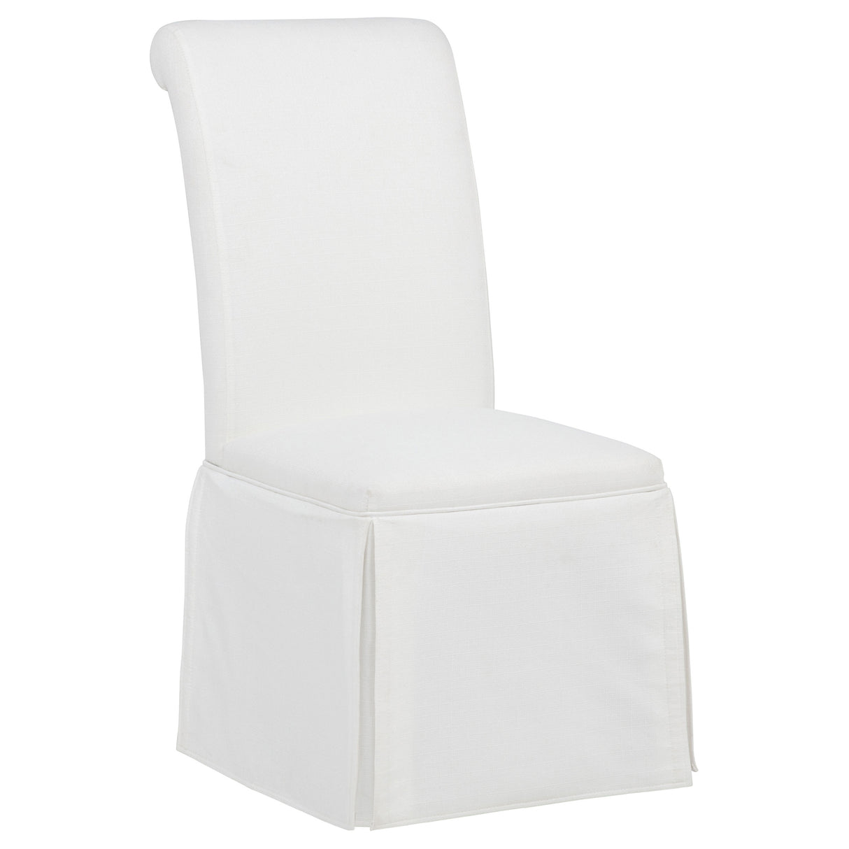 Shawna White Upholstered Skirted Side Chair, Set of 2