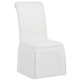 Shawna White Upholstered Skirted Side Chair, Set of 2