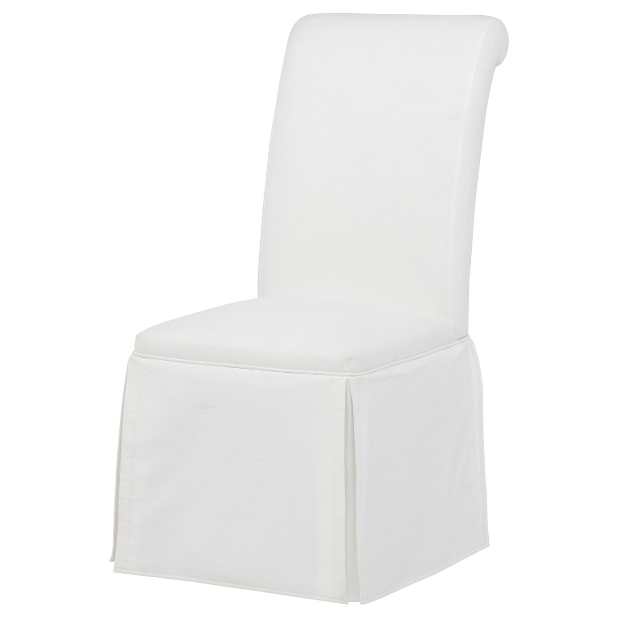 Shawna White Upholstered Skirted Side Chair, Set of 2