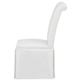 Shawna White Upholstered Skirted Side Chair, Set of 2