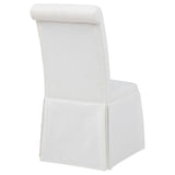 Shawna White Upholstered Skirted Side Chair, Set of 2