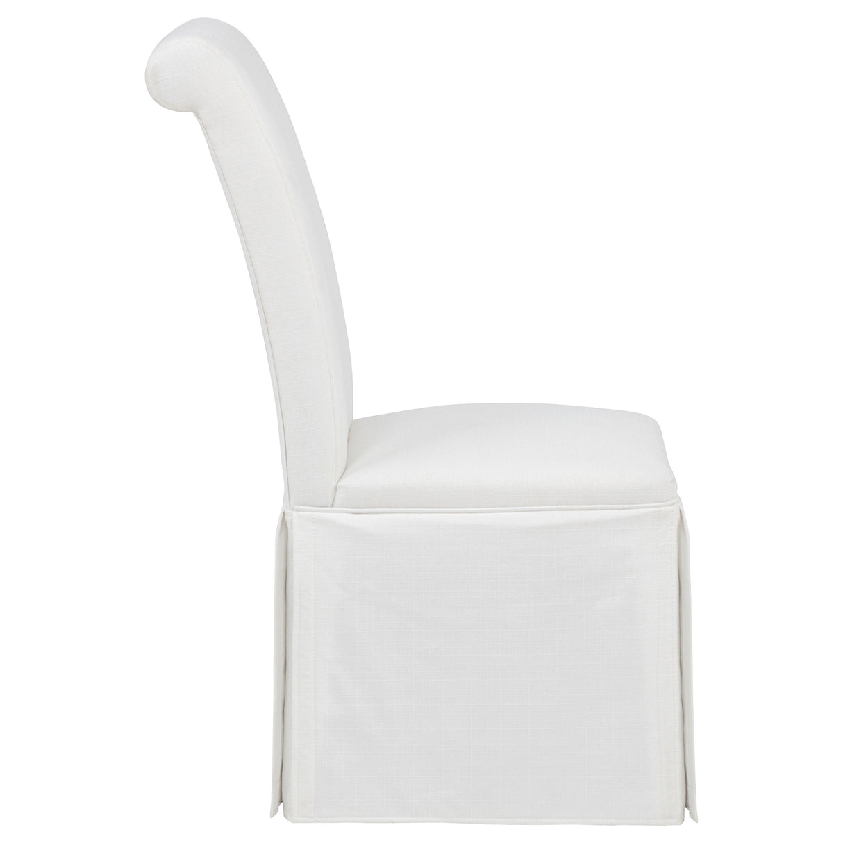 Shawna White Upholstered Skirted Side Chair, Set of 2