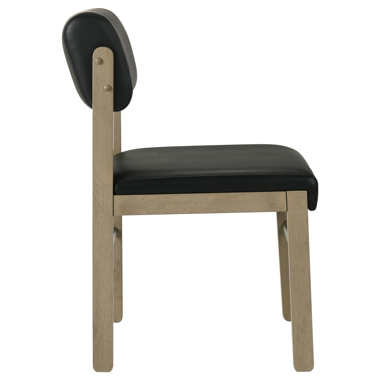 Kehoe Upholstered Dining Side Chair, Black and Natural Oak
