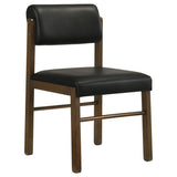 Kehoe Upholstered Dining Side Chair, Black/Walnut (Set of 2)