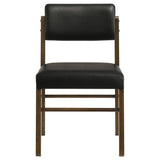 Kehoe Upholstered Dining Side Chair, Black/Walnut (Set of 2)