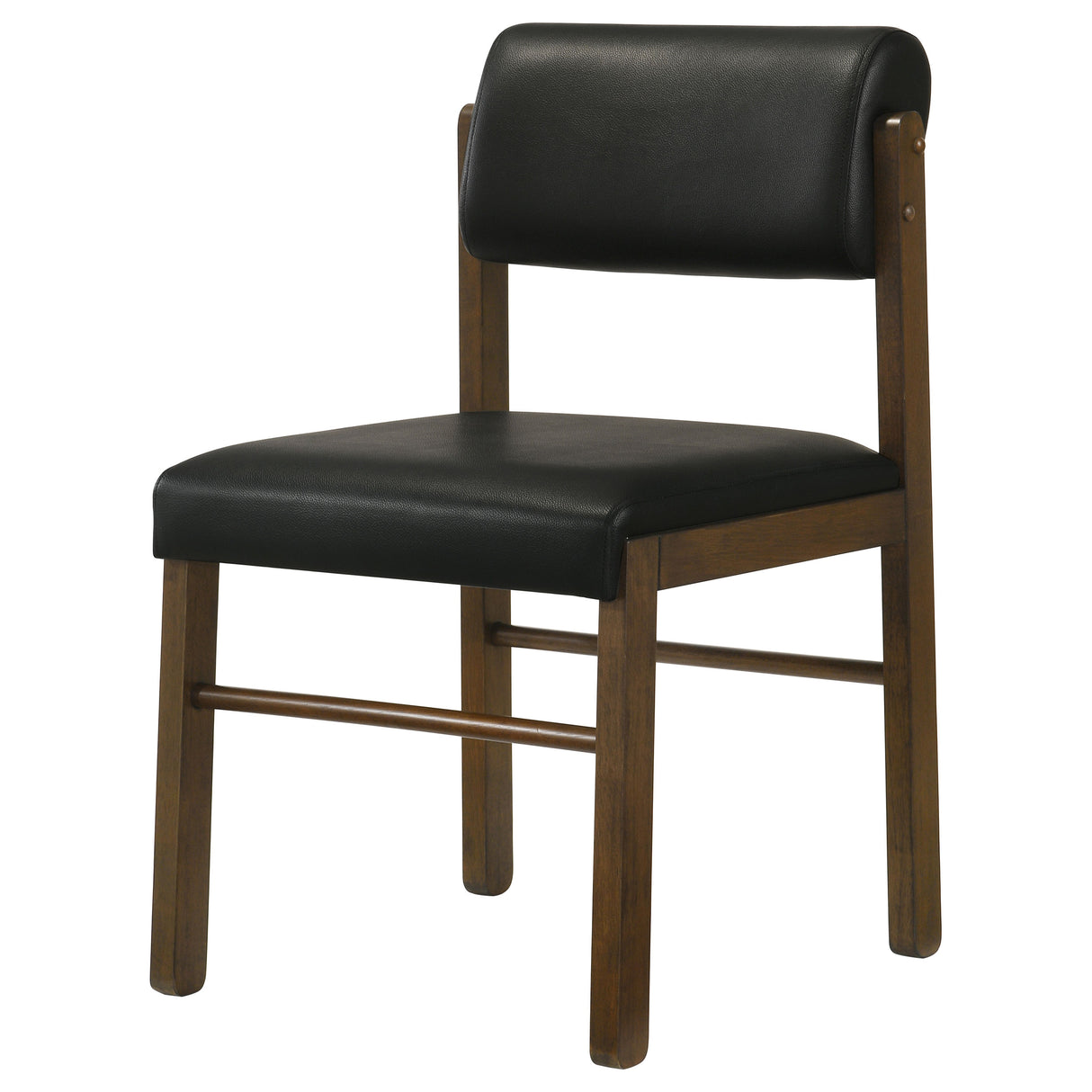 Kehoe Upholstered Dining Side Chair, Black/Walnut (Set of 2)