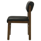 Kehoe Upholstered Dining Side Chair, Black/Walnut (Set of 2)