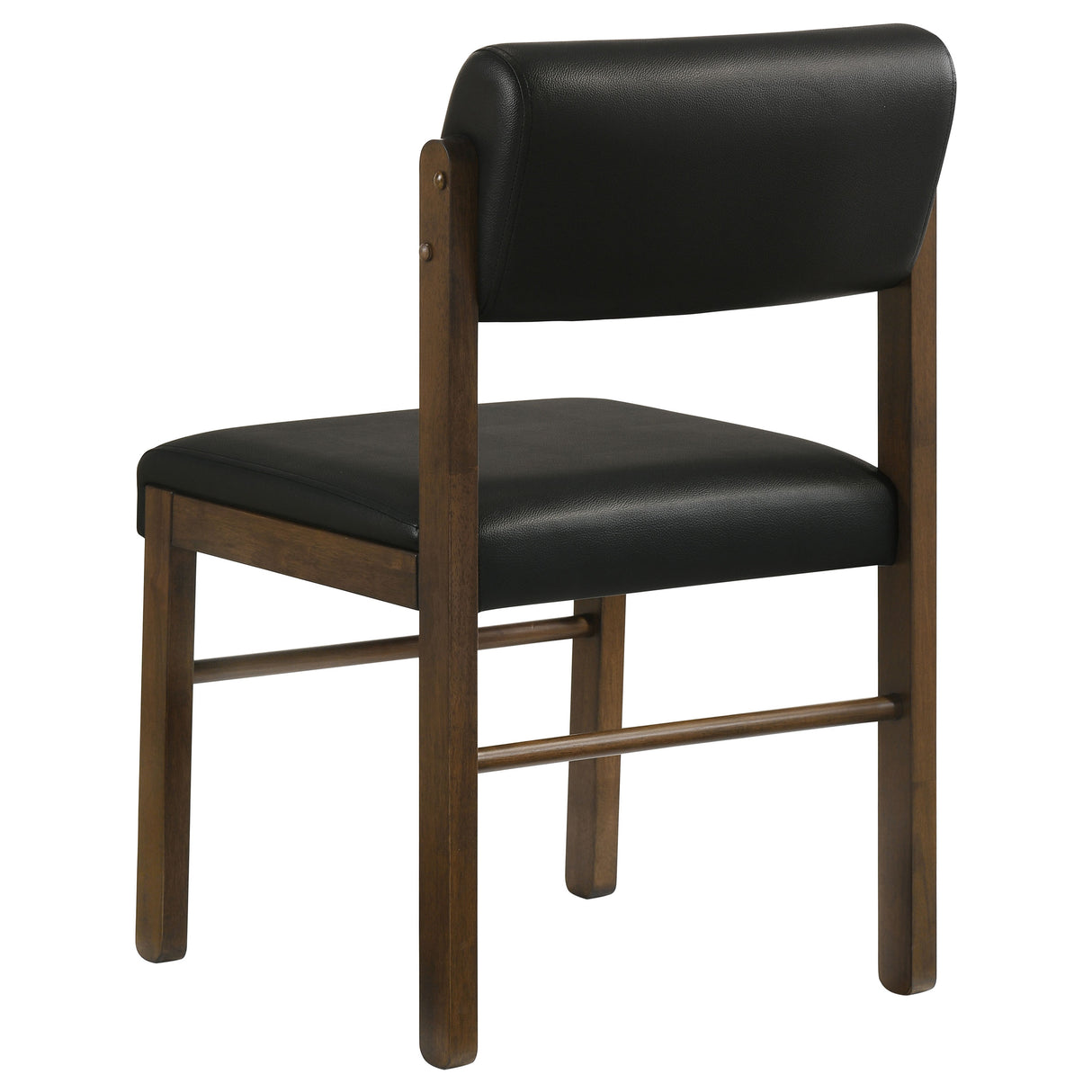 Kehoe Upholstered Dining Side Chair, Black/Walnut (Set of 2)