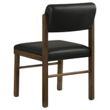 Kehoe Upholstered Dining Side Chair, Black/Walnut (Set of 2)