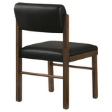 Kehoe Upholstered Dining Side Chair, Black/Walnut (Set of 2)
