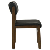 Kehoe Upholstered Dining Side Chair, Black/Walnut (Set of 2)