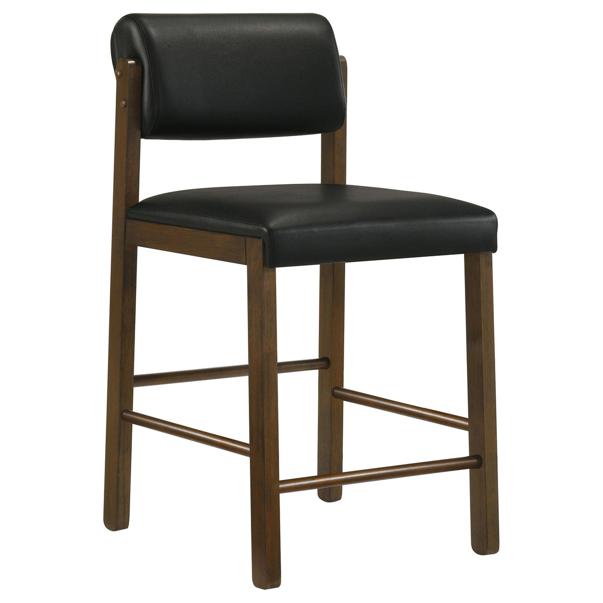 Kehoe Upholstered Counter Height Chair, Black and Walnut (Set of 2)