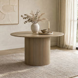 Hamlyn 47" Round Wood Dining Table in Natural Oak