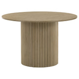 Hamlyn 47" Round Wood Dining Table in Natural Oak