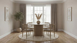 Hamlyn 47" Round Wood Dining Table in Natural Oak