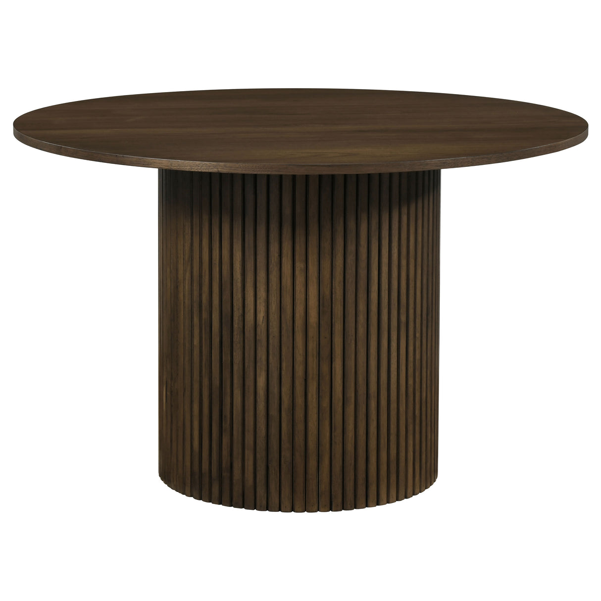 Hamlyn 47" Round Walnut Wood Dining Table with Pedestal Base
