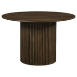 Hamlyn 47" Round Walnut Wood Dining Table with Pedestal Base