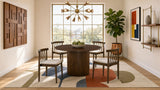 Hamlyn 47" Round Walnut Wood Dining Table with Pedestal Base