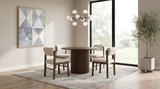 Hamlyn 47" Round Walnut Wood Dining Table with Pedestal Base