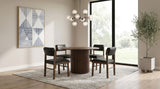 Hamlyn 47" Round Walnut Wood Dining Table with Pedestal Base