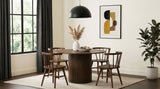 Hamlyn 47" Round Walnut Wood Dining Table with Pedestal Base