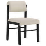 Kehoe Upholstered Dining Side Chair, Cream and Black (Set of 2)