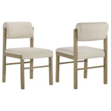 Kehoe Upholstered Dining Side Chair - Cream & Natural Oak (Set of 2)