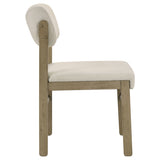 Kehoe Upholstered Dining Side Chair Cream and Natural Oak