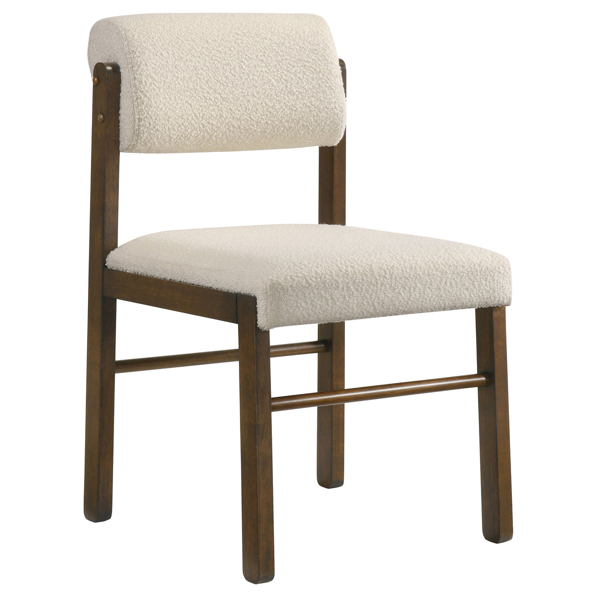 Kehoe Upholstered Dining Side Chair Cream and Walnut Set of 2
