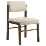 Kehoe Upholstered Dining Side Chair, Cream and Walnut (Set of 2)