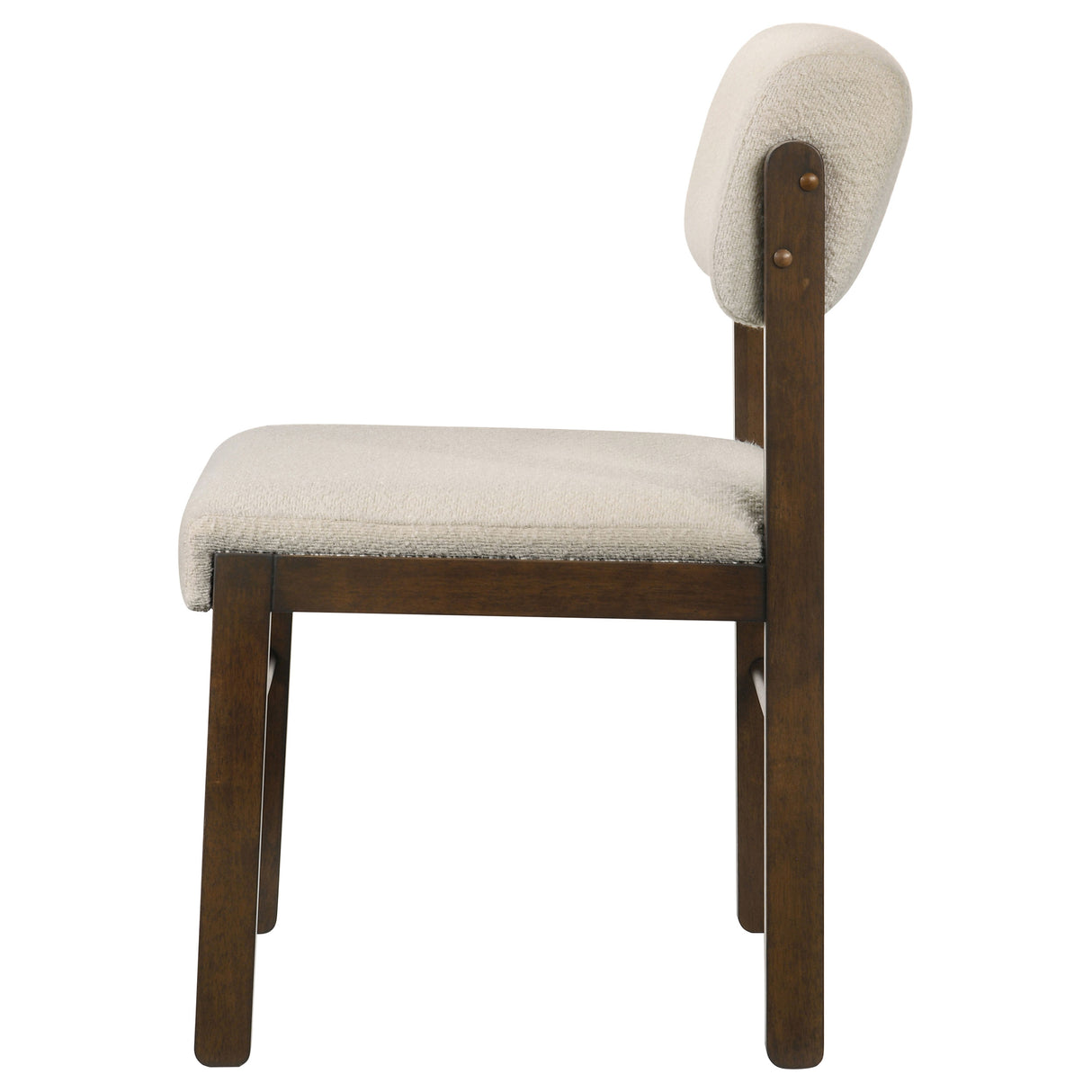 Kehoe Upholstered Dining Side Chair, Cream and Walnut (Set of 2)