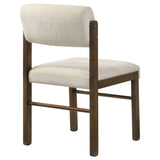 Kehoe Upholstered Dining Side Chair, Cream and Walnut (Set of 2)