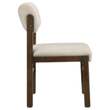 Kehoe Upholstered Dining Side Chair, Cream and Walnut (Set of 2)