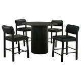 Hamlyn 5-Piece Round Counter Height Dining Set Black