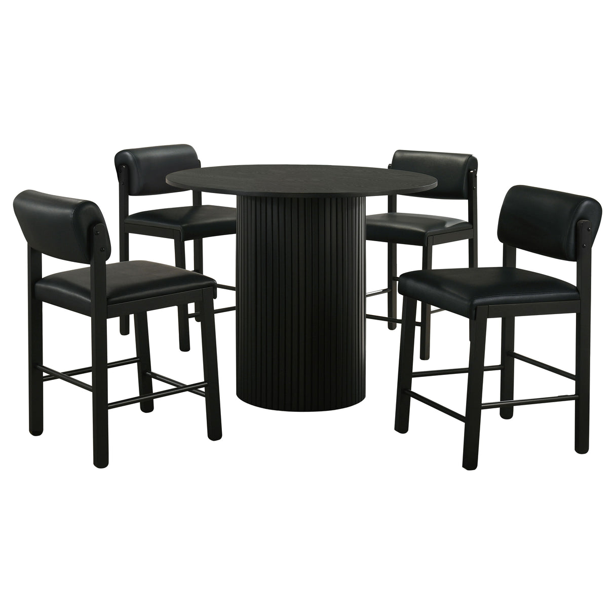 Hamlyn 5-Piece Round Counter Height Dining Set, Black